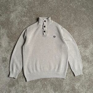 CHAPS‎ "CRÈME" KNIT QUARTER-BUTTON SWEATER